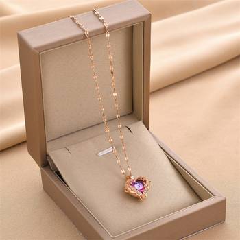 Wynona diamond heart pendant chain necklace 4