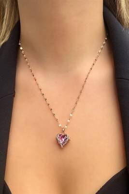 Wynona diamond heart pendant chain necklace 5