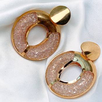 latest fashion stylish round shape chunky dangle earrings for women 1