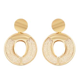 latest fashion stylish round shape chunky dangle earrings for women 2