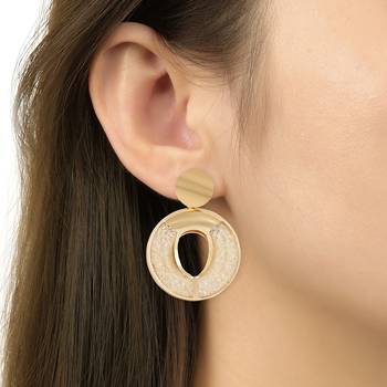 latest fashion stylish round shape chunky dangle earrings for women 5