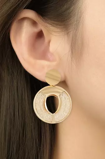 latest fashion stylish round shape chunky dangle earrings for women