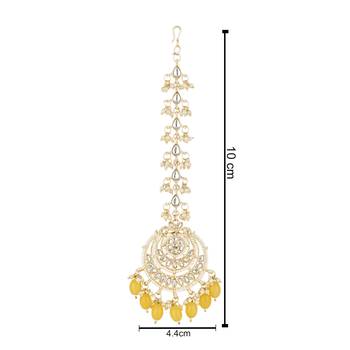 traditional kundan & pearl handcrafted maang tikka  5