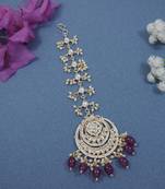 traditional kundan & pearl handcrafted maang tikka 