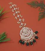 traditional kundan & pearl handcrafted maang tikka