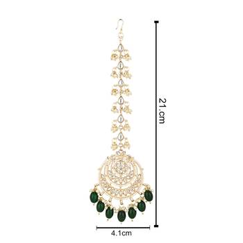 traditional kundan & pearl handcrafted maang tikka  5