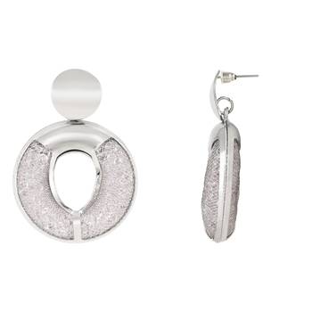 latest fashion stylish silver plated round shape chunky dangle earrings for women 3
