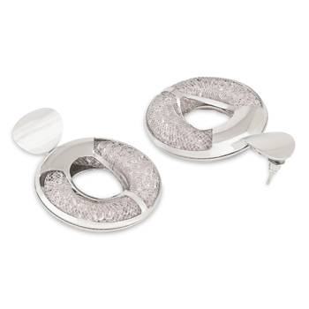 latest fashion stylish silver plated round shape chunky dangle earrings for women 4