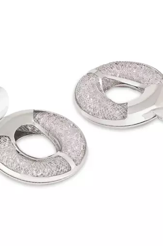 latest fashion stylish silver plated round shape chunky dangle earrings for women