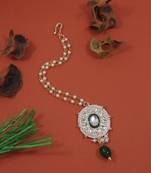 traditional kundan & pearl handcrafted maang tikka 