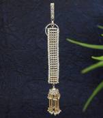 traditional kundan & pearl chabi challa/challa waist key chain for women