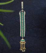 traditional kundan & pearl chabi challa/challa waist key chain for women 