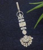 traditional kundan & pearl chabi challa/challa waist key chain for women 