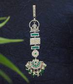 traditional kundan & pearl chabi challa/challa waist key chain for women