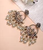 traditional kundan pearl chandbali dangle earrings 