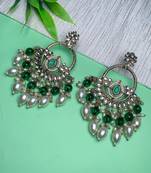 traditional kundan pearl chandbali dangle earrings 