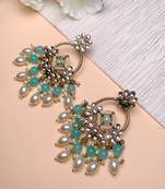 traditional kundan pearl chandbali dangle earrings 