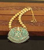 Designer gold plated temple necklace