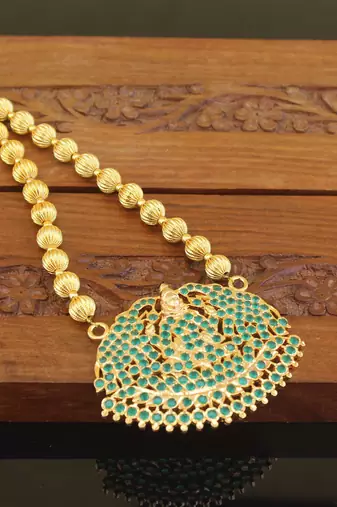 Designer gold plated temple necklace