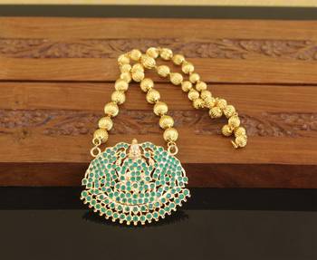 Designer gold plated temple necklace 2