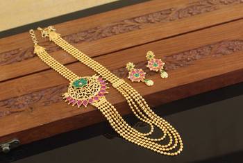 Designer gold plated multy layer necklace set 1