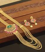 Designer gold plated multy layer necklace set