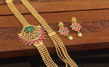 Designer gold plated multy layer necklace set 2
