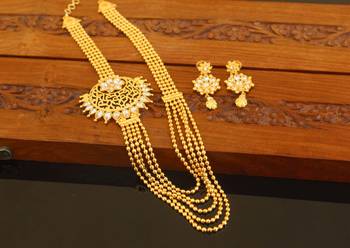 Designer gold plated multy layer necklace set 1