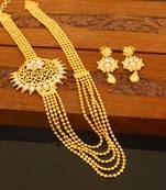 Designer gold plated multy layer necklace set