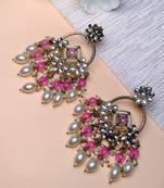 traditional kundan pearl chandbali dangle earrings 