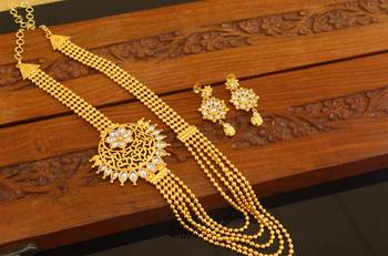 Designer gold plated multy layer necklace set 2