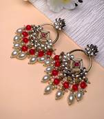 traditional kundan pearl chandbali dangle earrings 