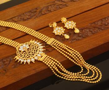 Designer gold plated multy layer necklace set 3