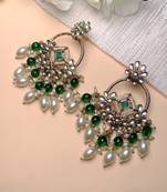 traditional kundan pearl chandbali dangle earrings