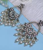 traditional kundan pearl chandbali dangle earrings 