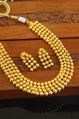 Designer gold plated necklace set