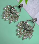 traditional kundan pearl chandbali dangle earrings 