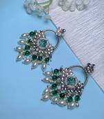 traditional kundan pearl chandbali dangle earrings 