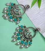 traditional kundan pearl chandbali dangle earrings 