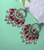 traditional kundan pearl chandbali dangle earrings 