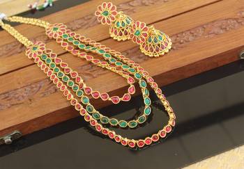 Designer gold plated multy layer necklace set 1