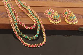 Designer gold plated multy layer necklace set 4