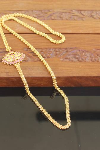 Designer gold plated cz moppu chain