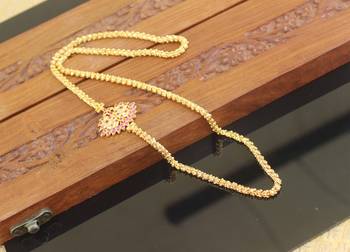 Designer gold plated cz moppu chain 2