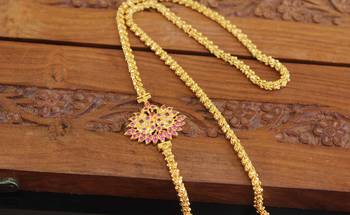Designer gold plated cz moppu chain 3