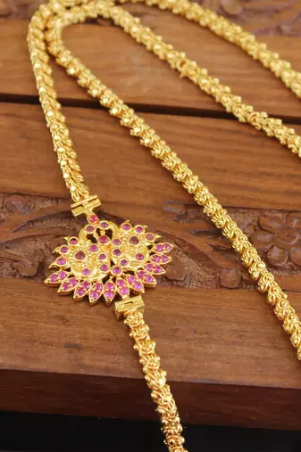 Designer gold plated cz moppu chain