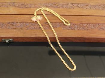 Designer gold plated cz moppu chain 4
