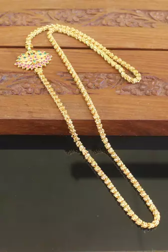 Designer gold plated cz moppu chain