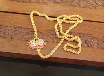 Designer gold plated cz moppu chain 1