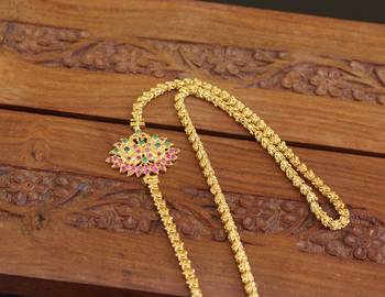 Designer gold plated cz moppu chain 2